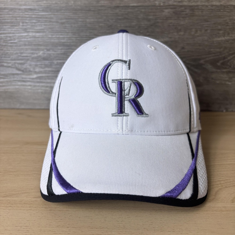 Colorado Rockies Hat Cap Strap Back One Size White Purple MLB Baseball Mens